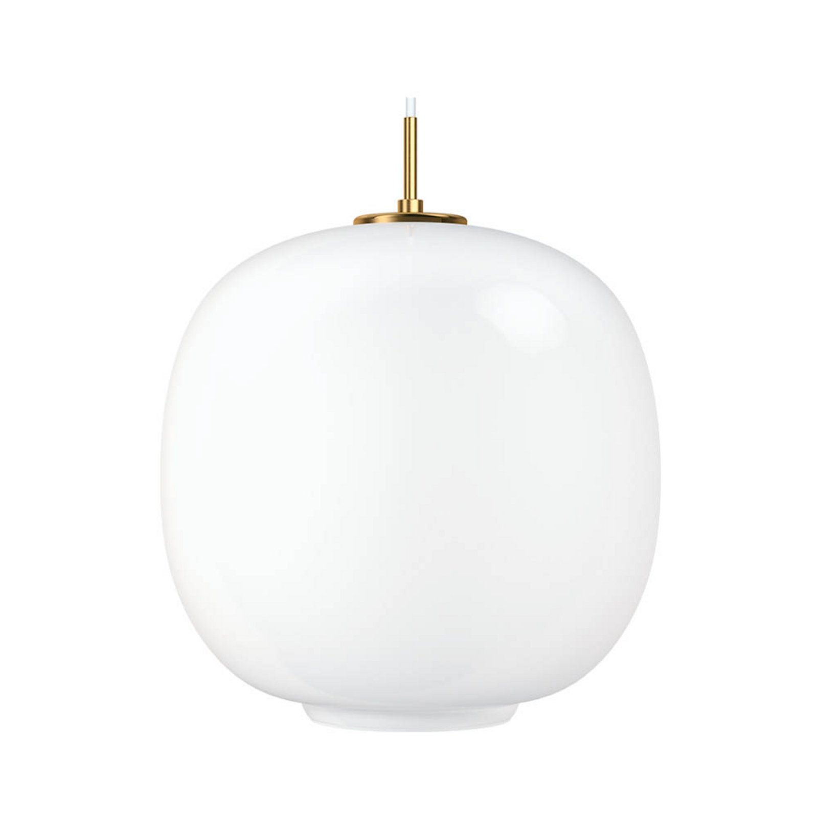 VL45 Radiohus Taklampa Ø370 V3 Mässing/Glossy White Opal - Louis Poulsen