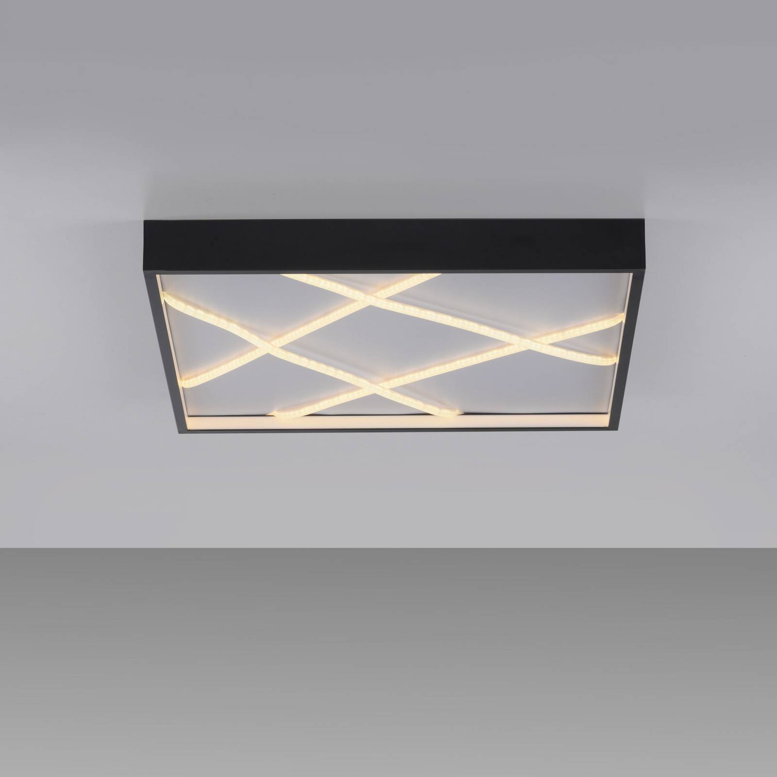 JUST LIGHT. lampa sufitowa LED Mikado, 50 x 50 cm, czarne