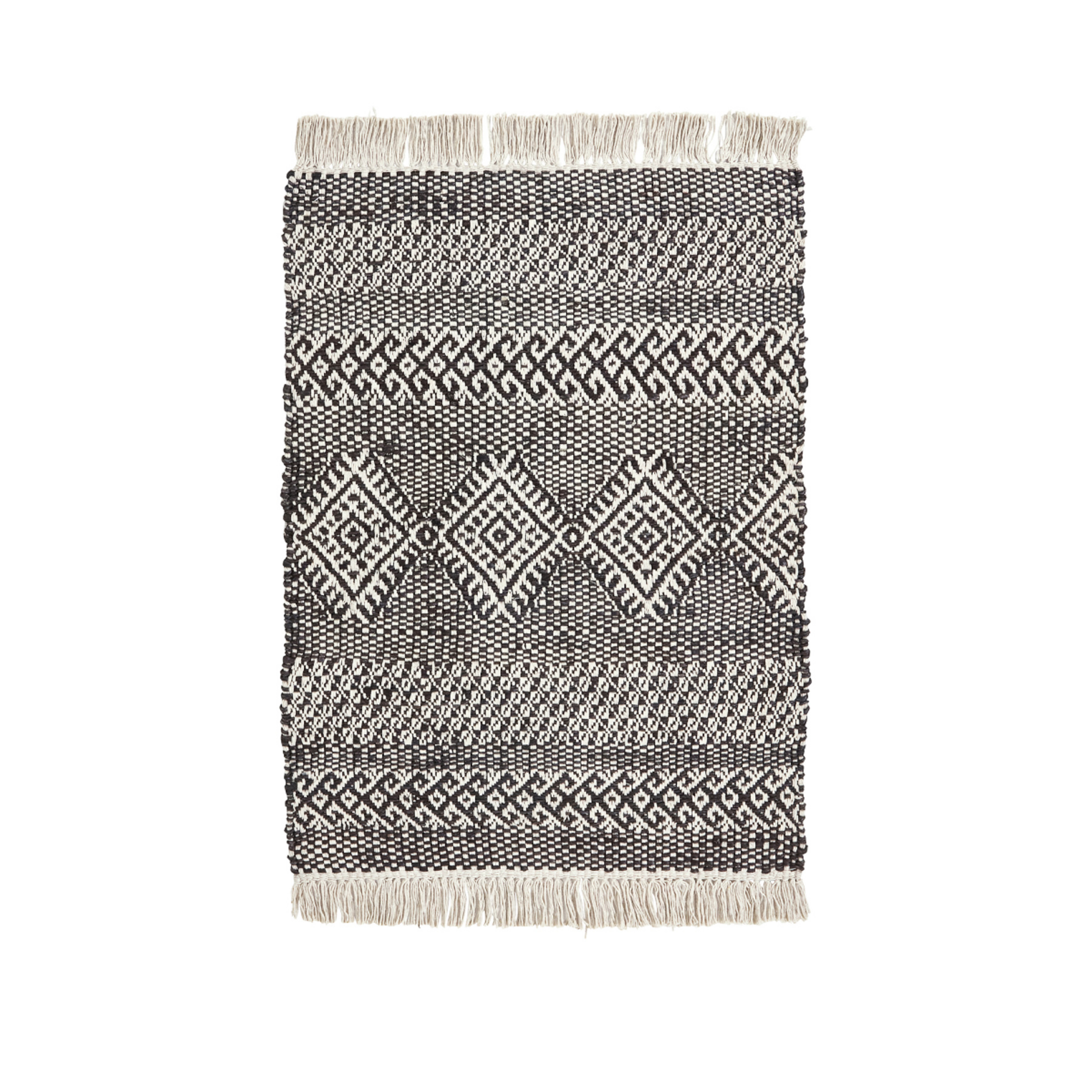Tappeto Ethnic nero in juta Lunghezza 90 cm - House Doctor