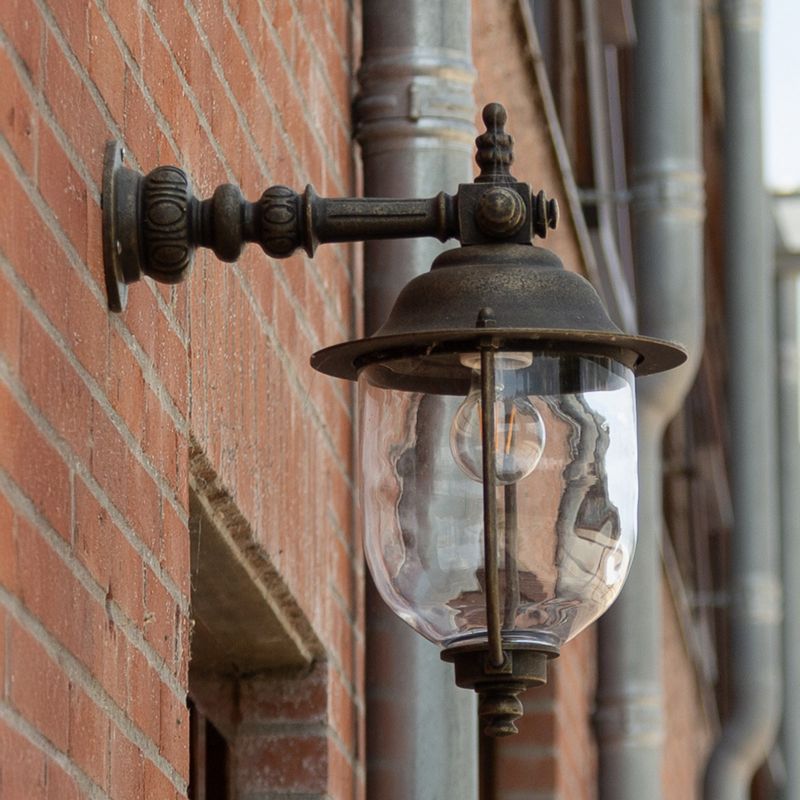K.s. Verlichting Bronze Antigo, Transparente Lindau - Candeeiro De Parede Exterior