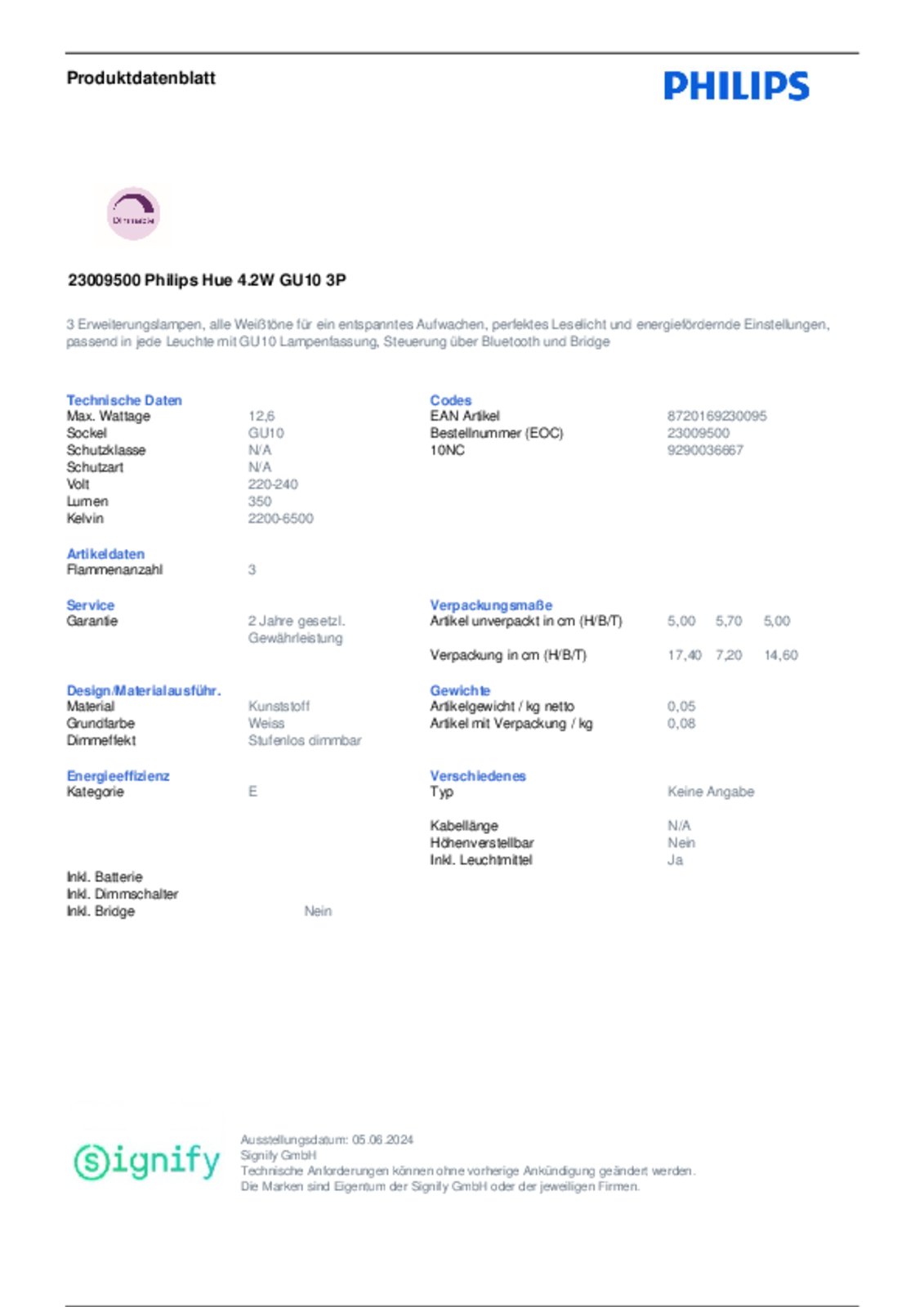 White Ambiance Bluetooth GU10 4,2 W Reflektor 3er - Philips Hue