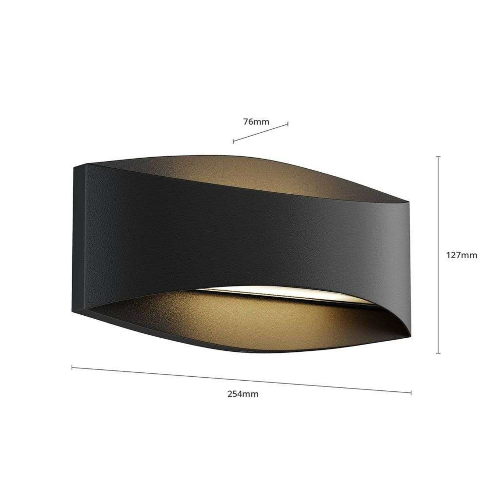 Evric LED Aplica de Exterior L25,4 Black - Lindby