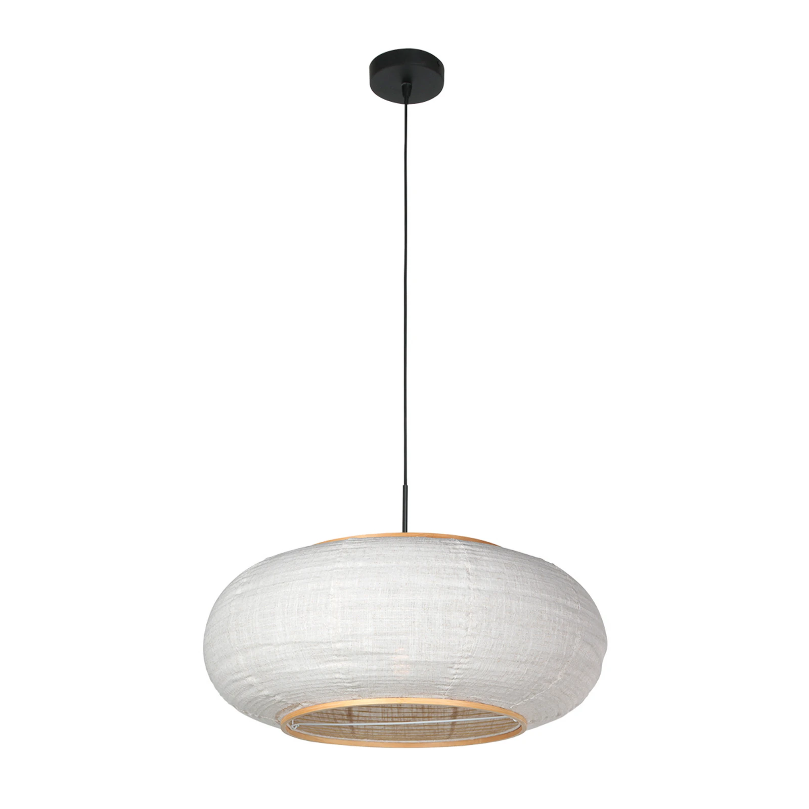 Żyrandol Sparkled Light, czarna/szara z lenu, Ø 60 cm