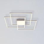 LED-loftlampe Asmin, CCT, stål, 75x75cm