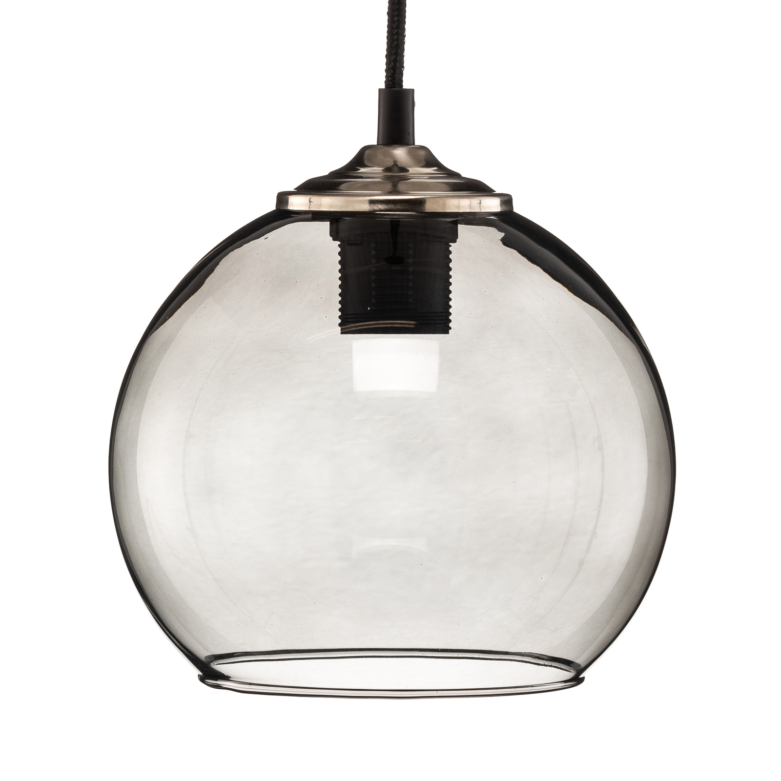Závesná lampa guľa sklenené guľové tienidlo dymovo sivé Ø 20cm