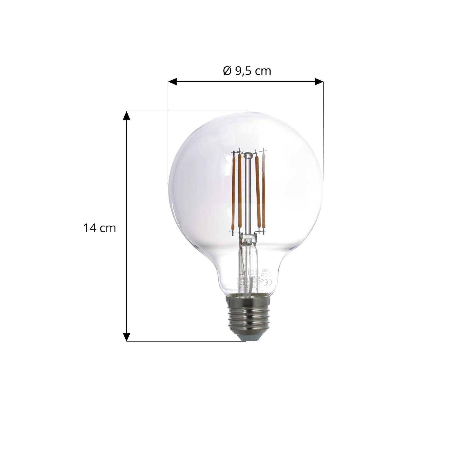 PRIOS Smart LED-E27-globe røggrå 4,9 W WLAN