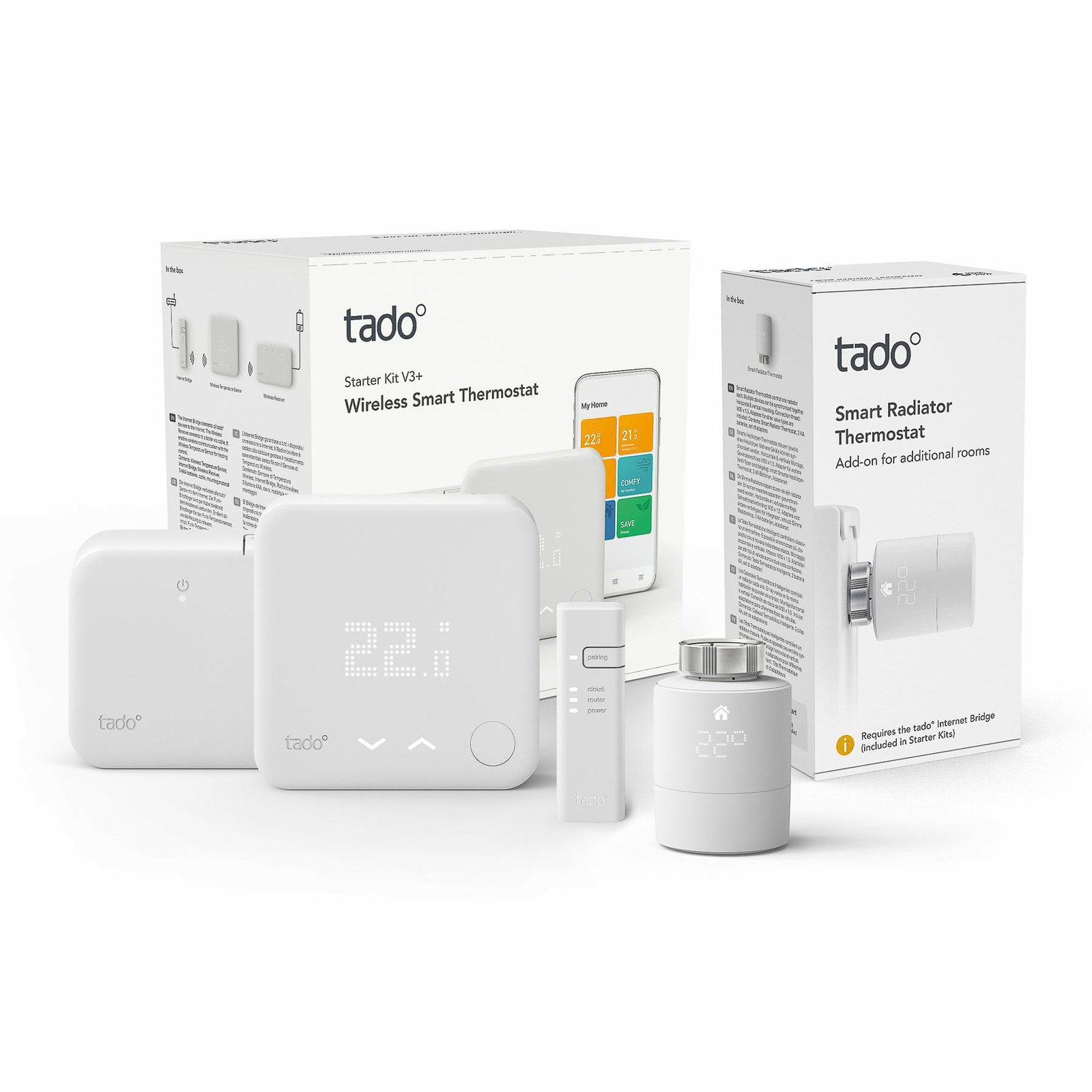 tado° Smart Thermostat Starter Kit V3+ Trådløs pakke