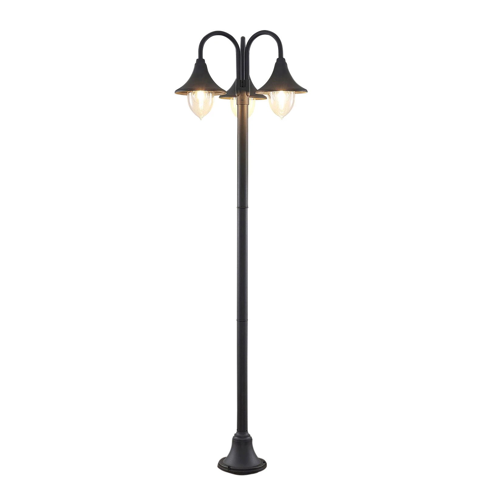 Lindby Edric φωτιστικό στύλου, ύψος 215 cm, ανθρακί, αλουμίνιο