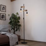 Lampa stojąca Townshend 2-pkt. czarna/jasne drewno