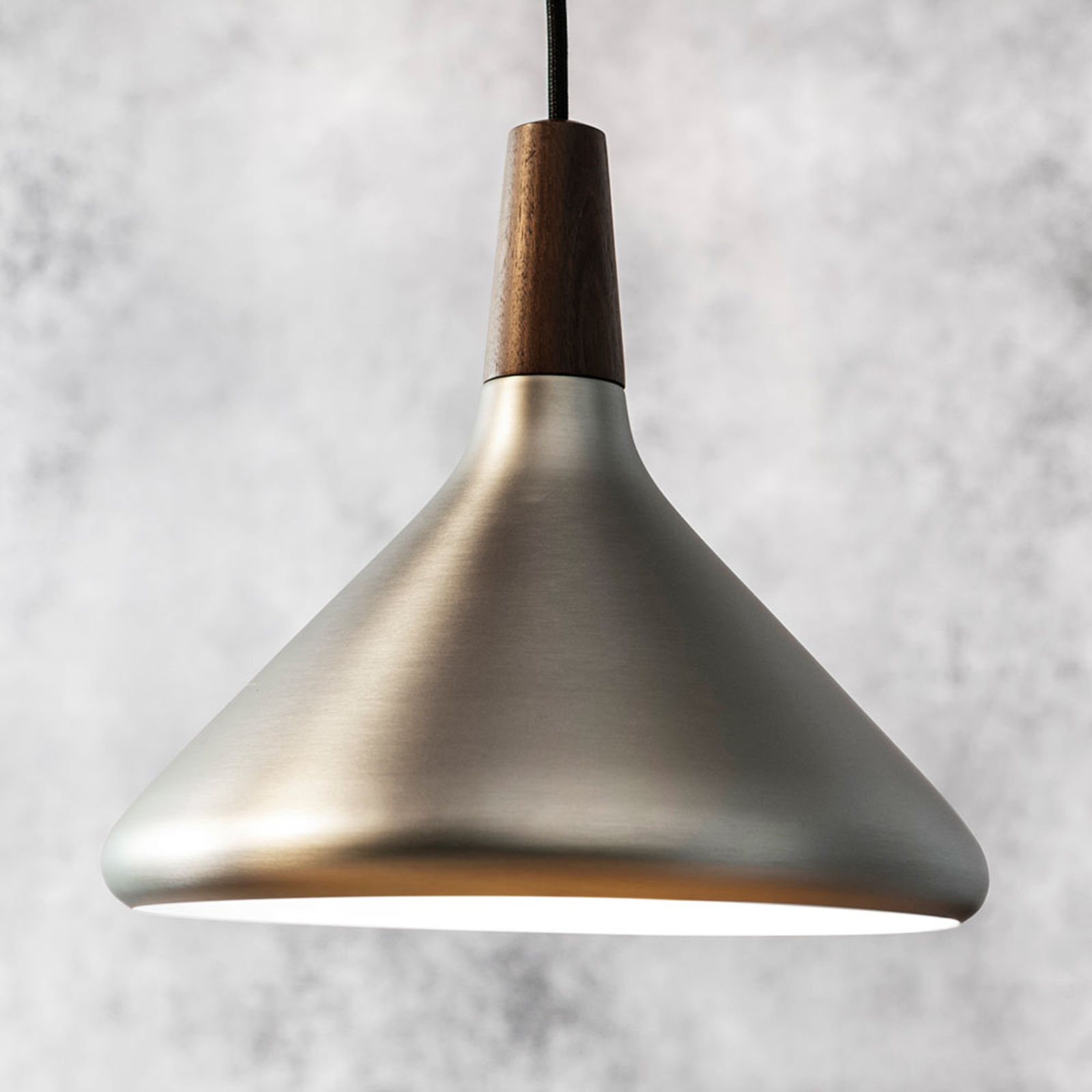 Nori hanging light, metal, steel-coloured, Ø 27 cm