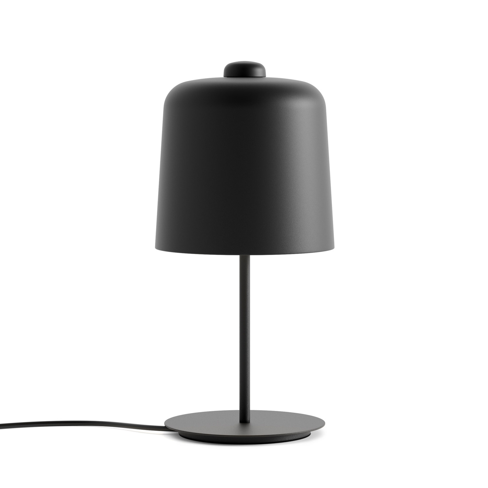 Luceplan Zile lámpara mesa negro mate, alto 42 cm