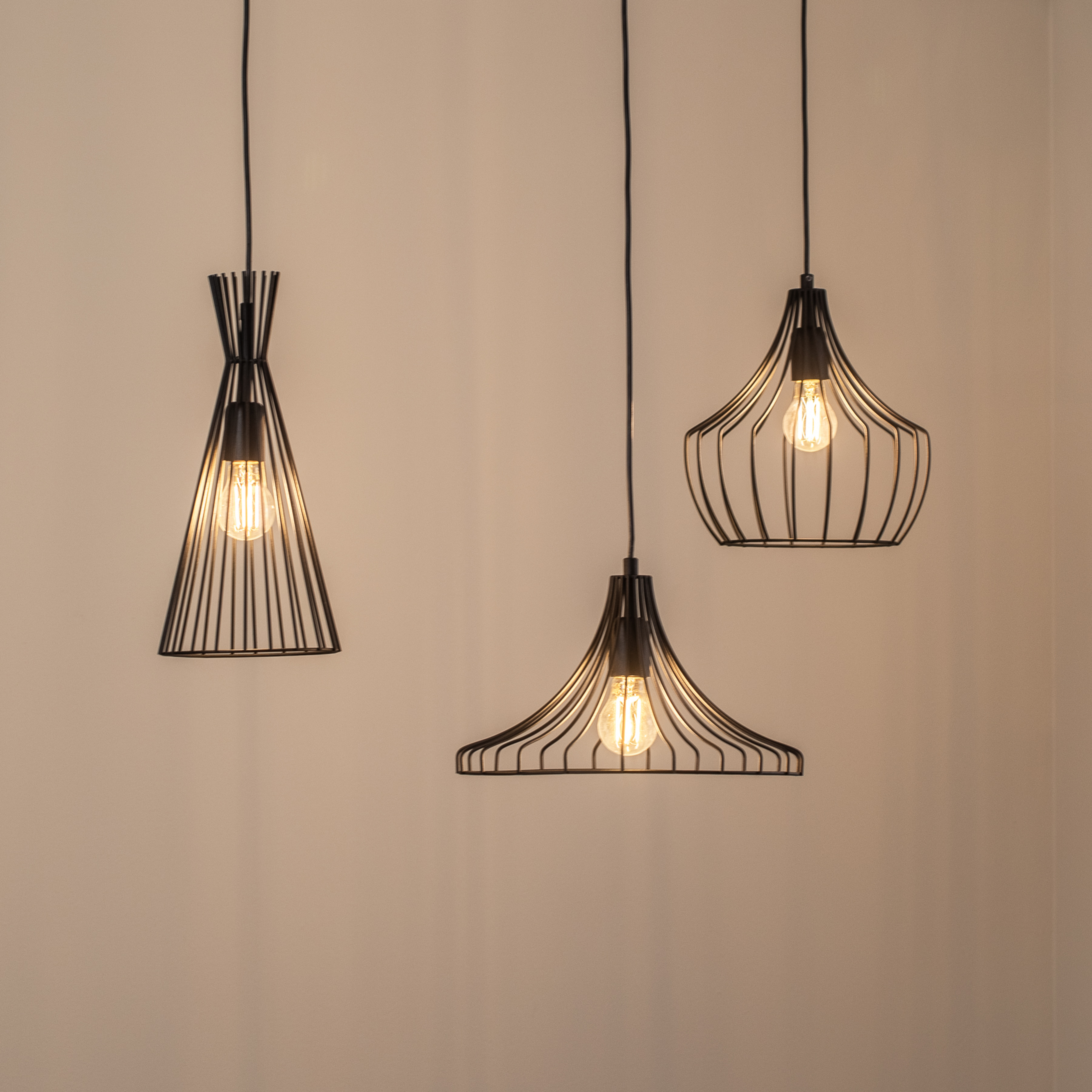 Lampa wisząca Mezopotamya N-1291 3-punktowa czarna