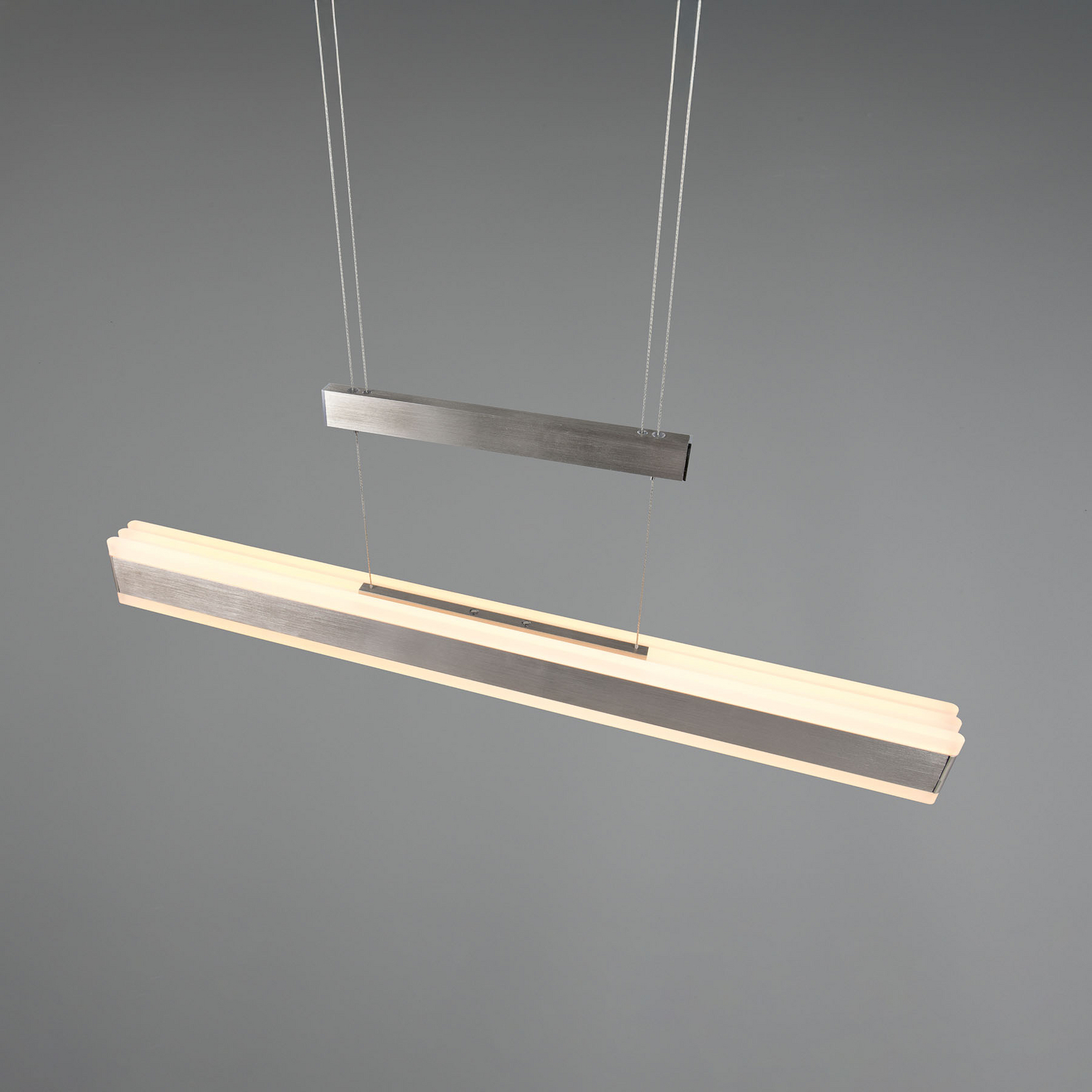 LED-hänglampa Arcola, nickelfärgad, 152 cm, CCT Touchdimmer LED-hänglampa Arcola, nickelfärgad, 152 cm, CCT Touchdimmer