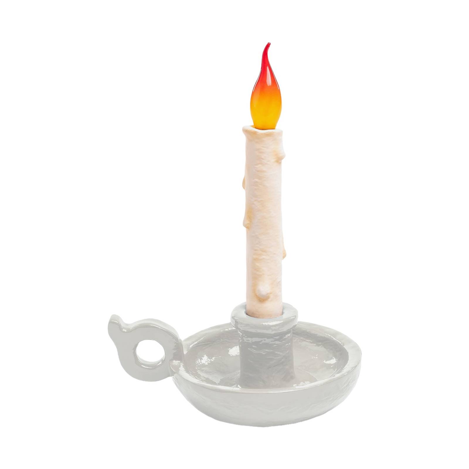 Levně LED deko stolní lampa Grimm Bugia tvar svíčky bílá