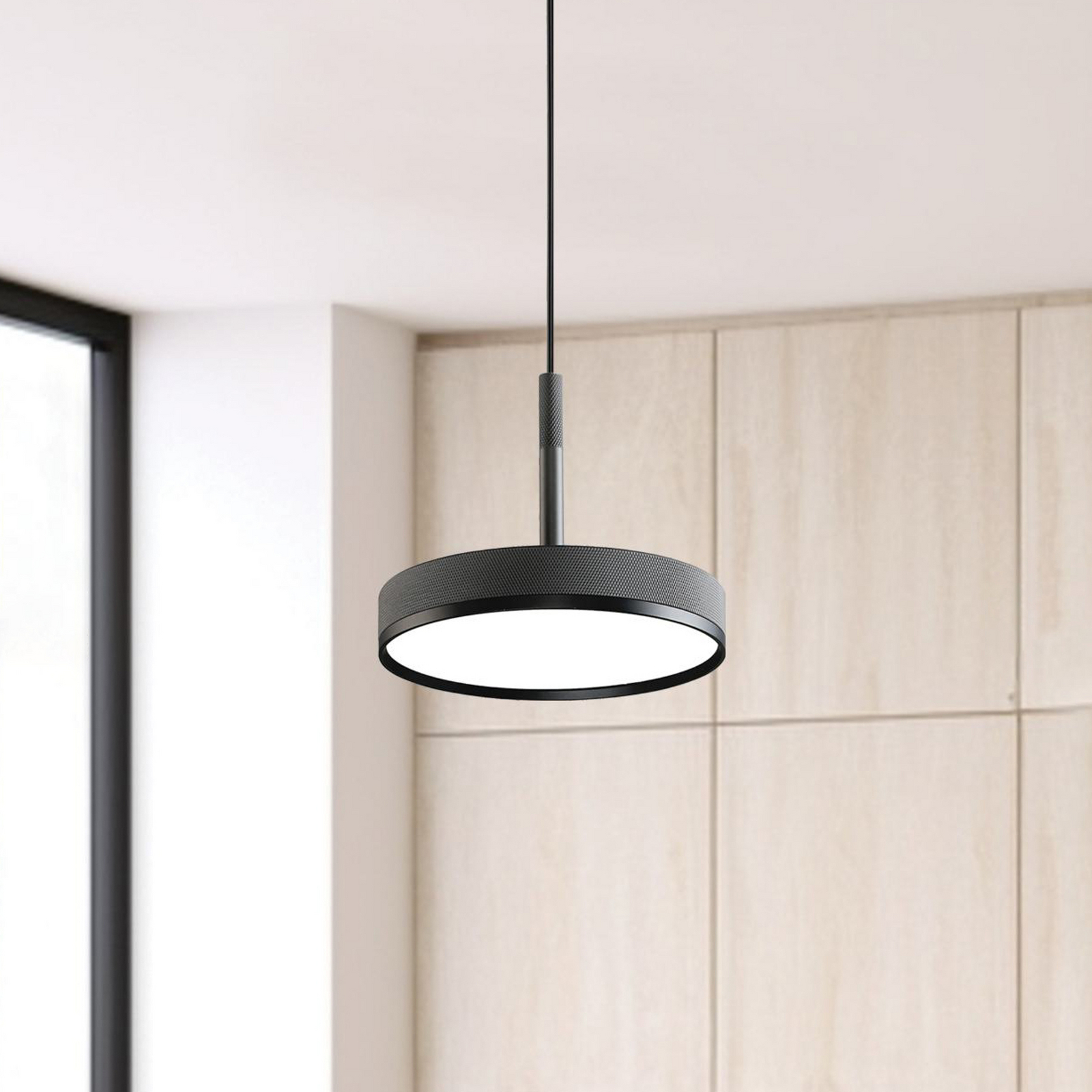 LED-Pendellampe Don, grau, Ø 20 cm, Metall