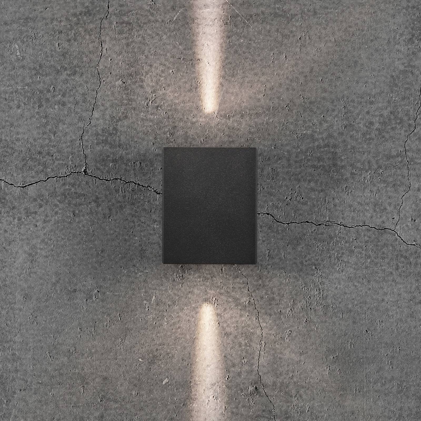 Nordlux led kültéri fali lámpa canto kubi 2 seaside, fekete, alumínium, 10 cm