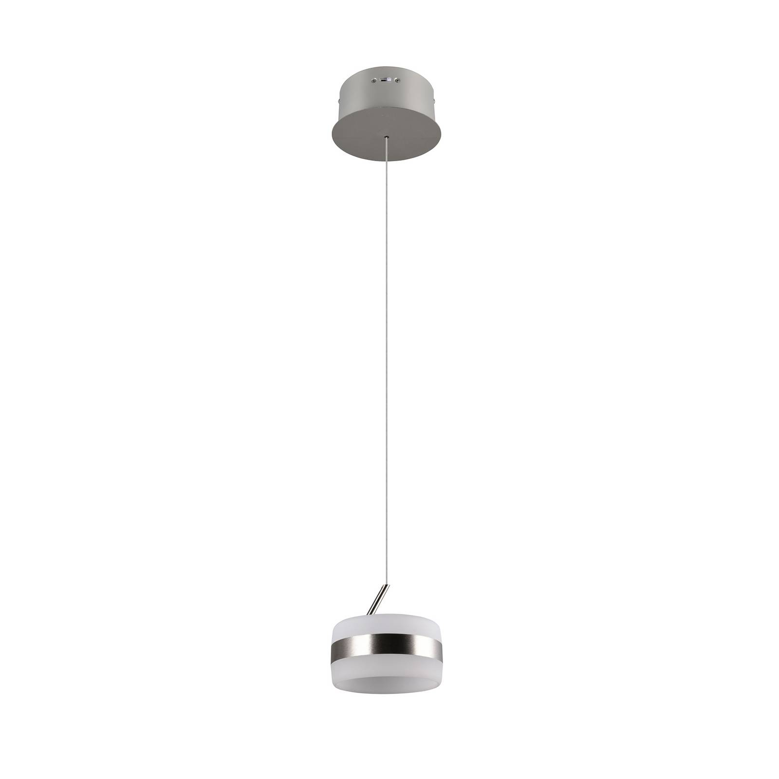 LED-Pendellampe Dios, nickelfarben, Ø 15cm, Metall, CCT