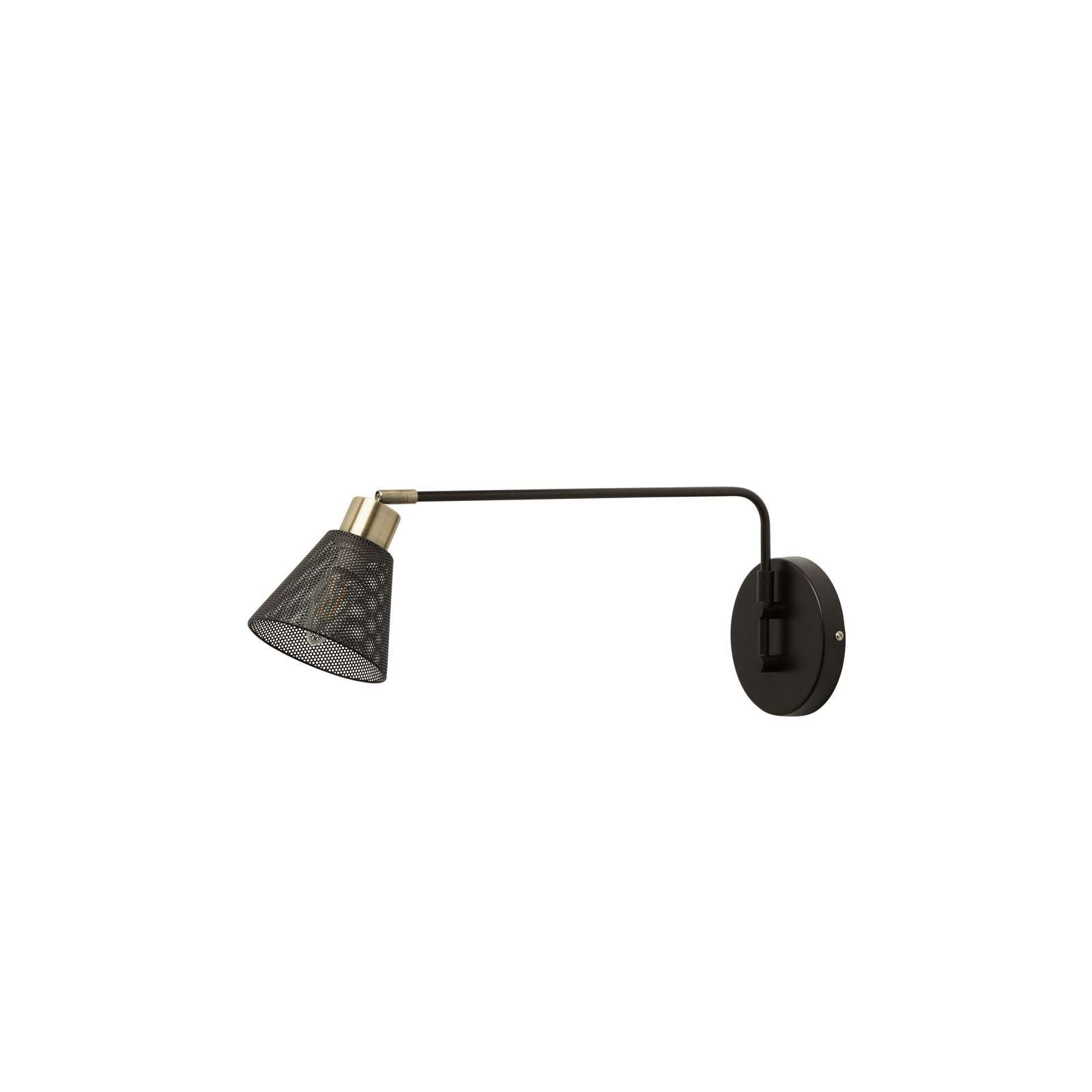 Sepanta wall light, black/brass, metal, height 21 cm, E14