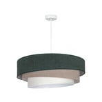 Lampada a sospensione Trio, verde/beige, Ø 60 cm, tessuto, E27 - Duolla