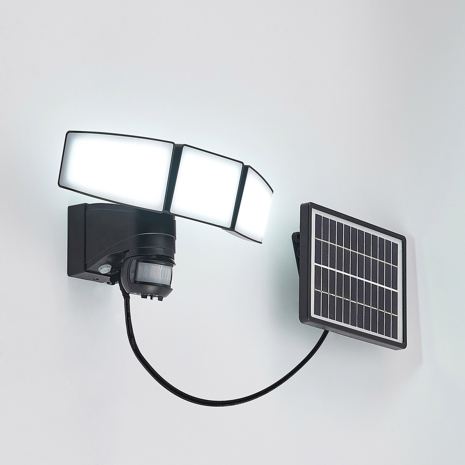 Prios Kalvito foco pared solar LED sensor, 3 luces