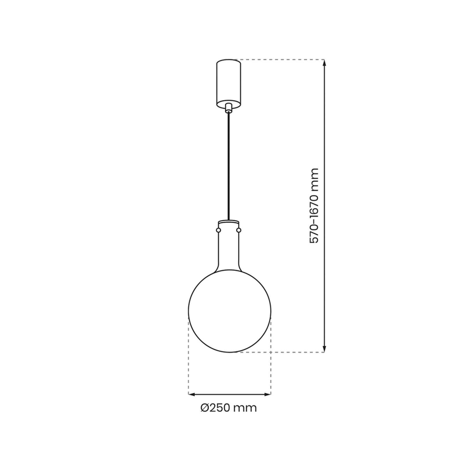 Lampa wisząca Toronto, kula z przezroczystego szkła w kolorze złotym, Ø 25