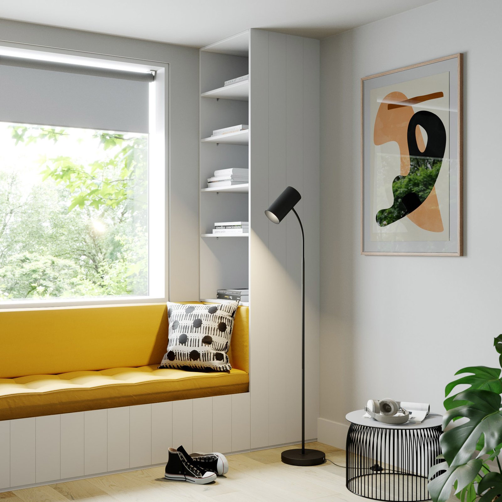 Stojacia lampa Karoli Black - Lindby