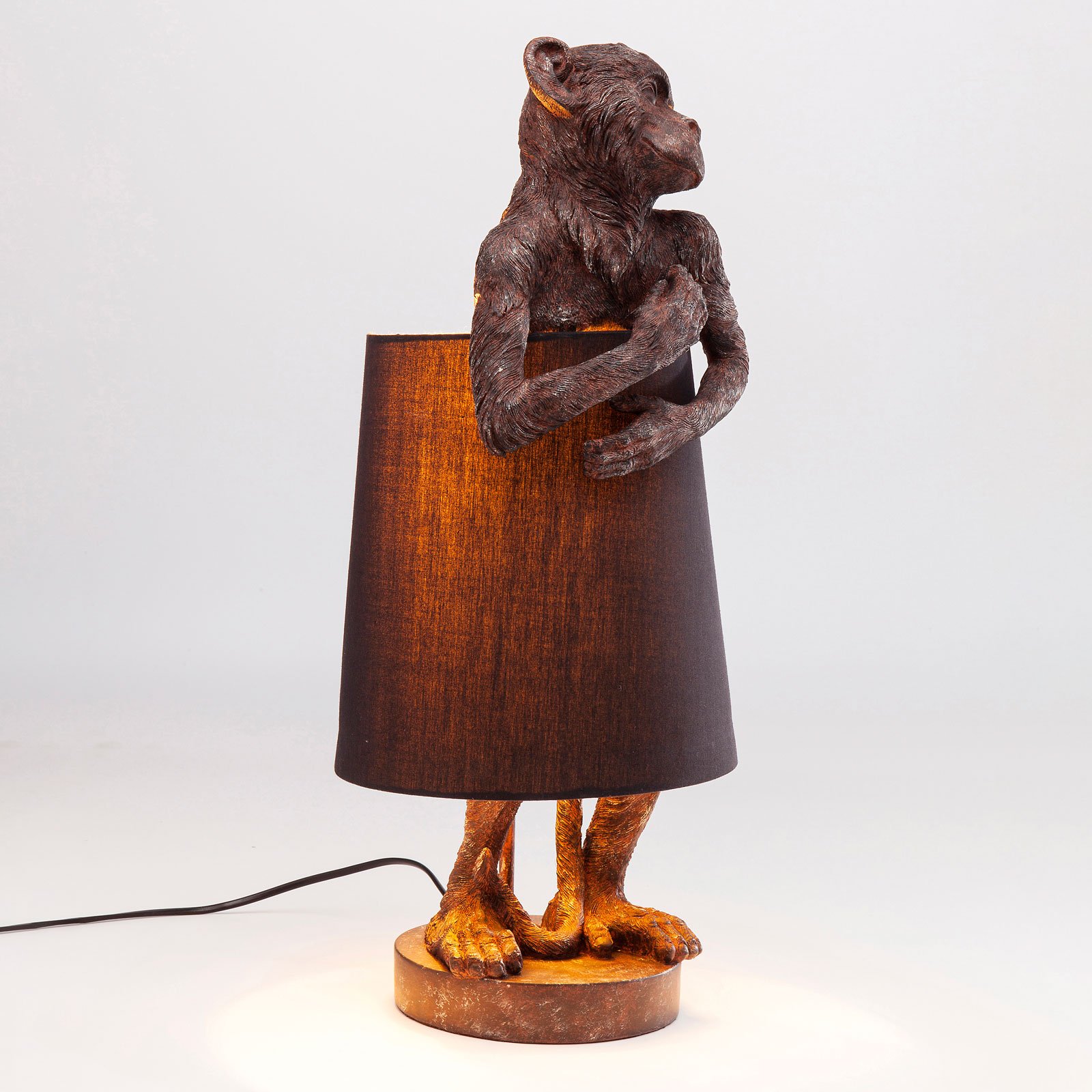 KARE Animal Monkey bordlampe brun/svart