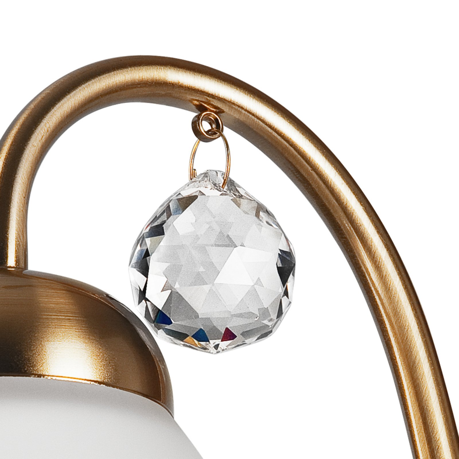 Vegglampe Miranda med glasskjerm, messing