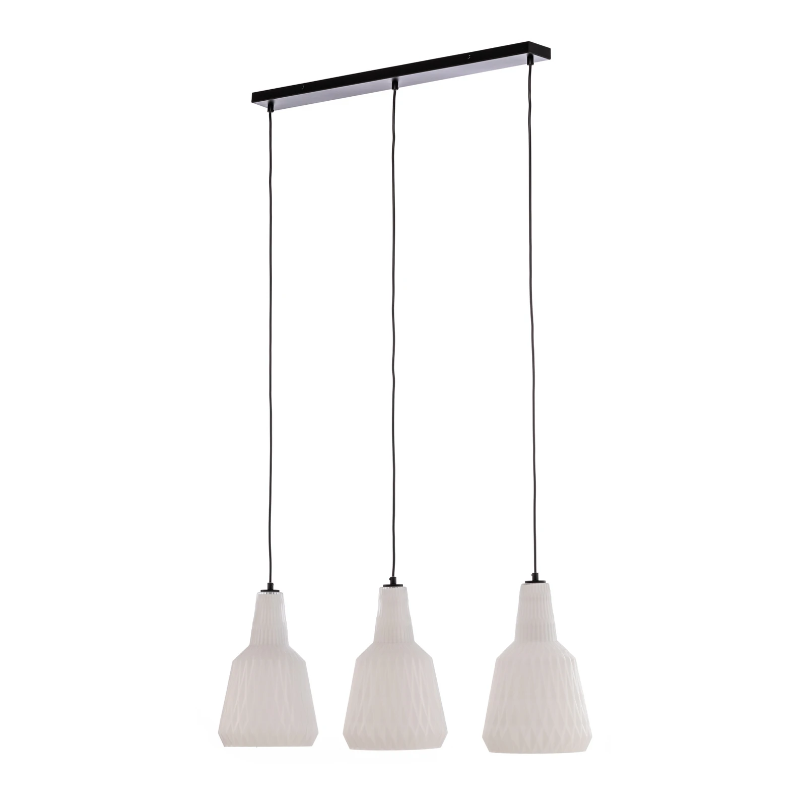Lampada a sospensione Lindby Belarion, opale, a 3 luci, vetro, Ø 23 cm