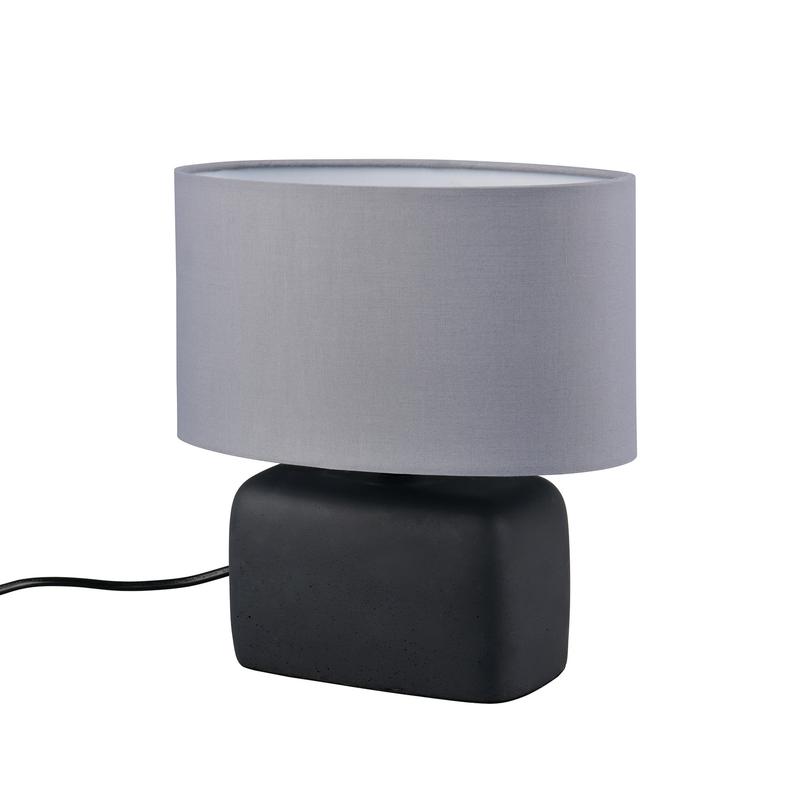 Tafellamp Livare, hoogte 24 cm, grijs/zwart, beton/stof Tafellamp Livare, hoogte 24 cm, grijs/zwart, beton/stof