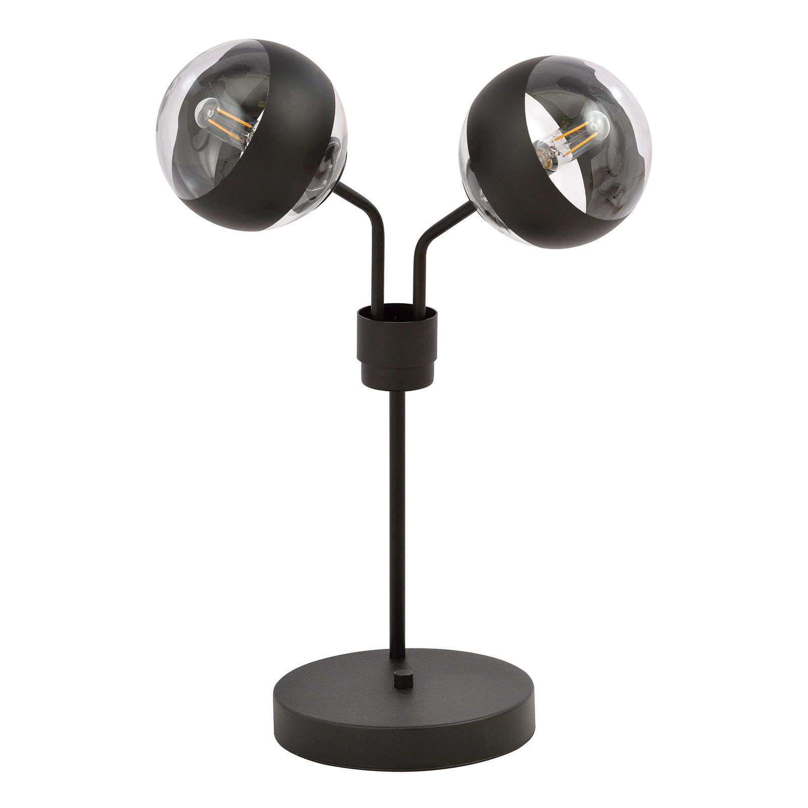 Lámpara de mesa Nova, negra/clara, 2 luces