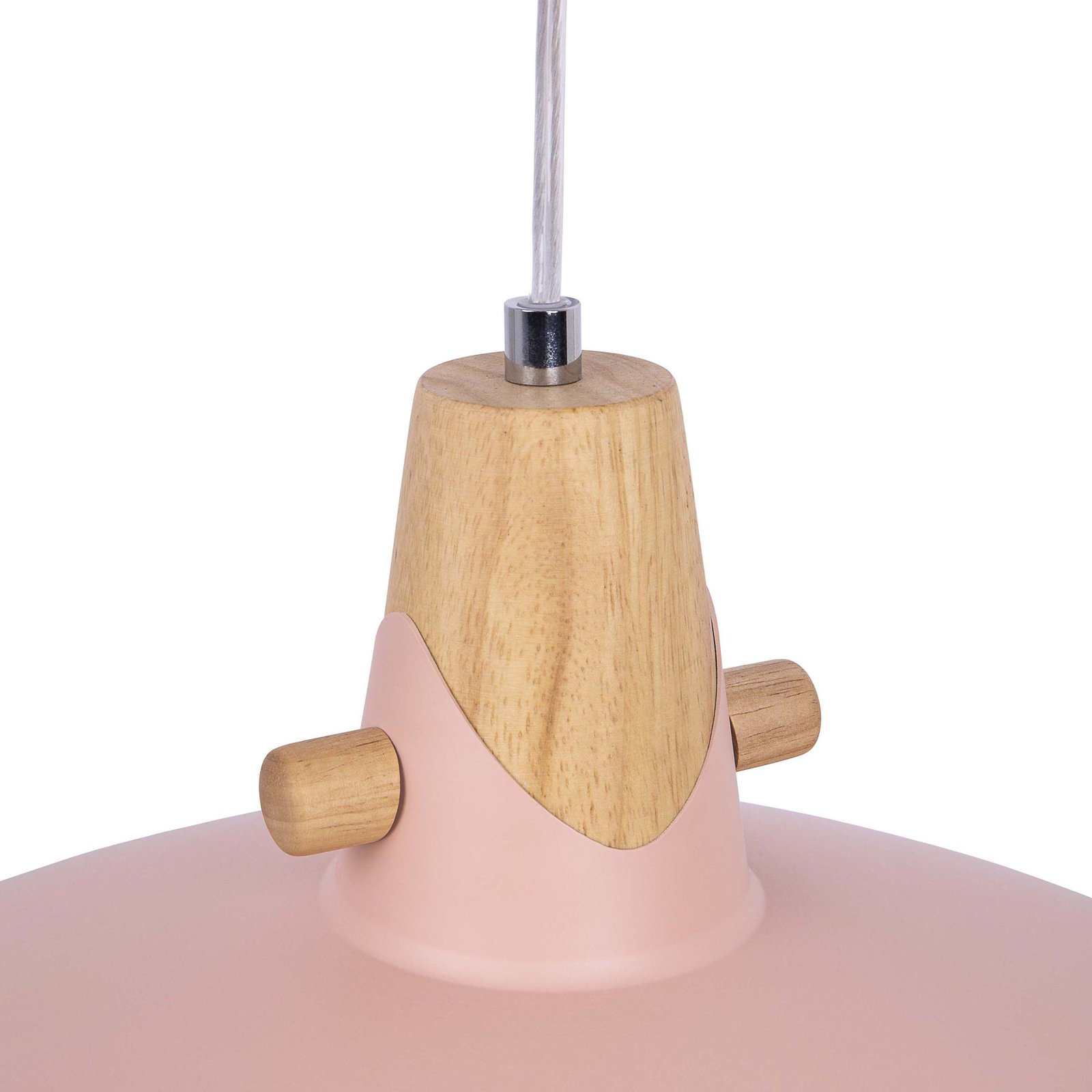 Lámpara colgante Carin, metal, rosado
