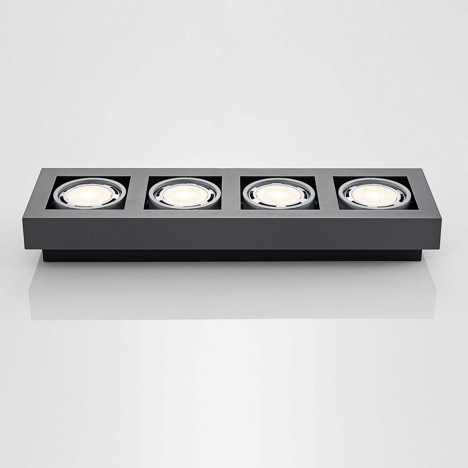 LED takspot Ronka, 4 lyskilder, lang, grå | Lampegiganten.no LED takspot Ronka, 4 lyskilder, lang, grå | Lampegiganten.no