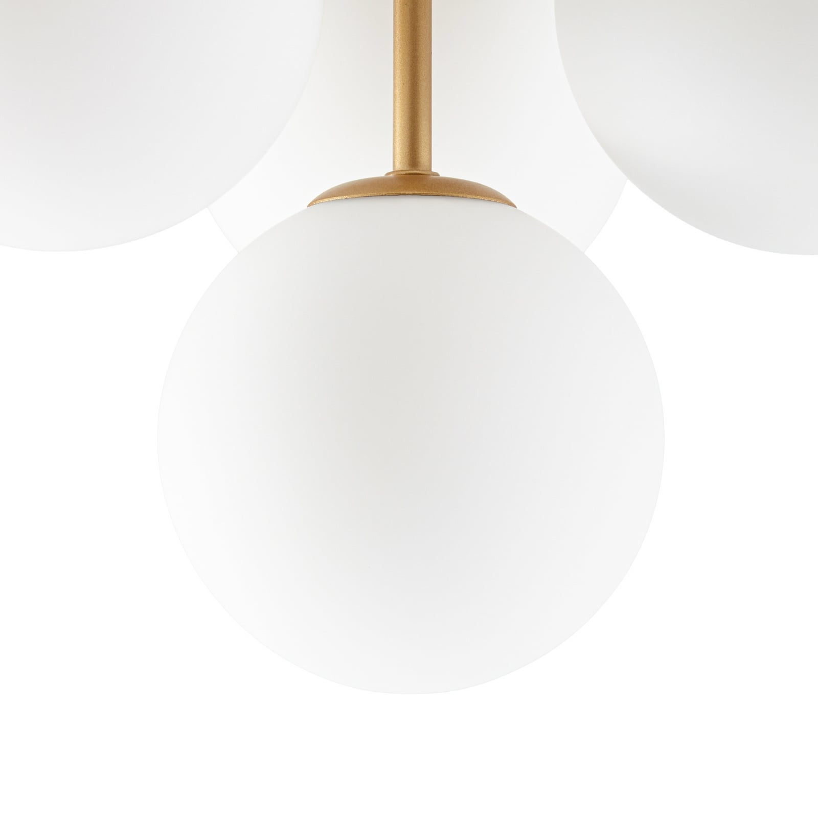 Plafón Peyton de Lucande, de 10 luces, dorado/blanco, cristal Plafón Peyton de Lucande, de 10 luces, dorado/blanco, cristal