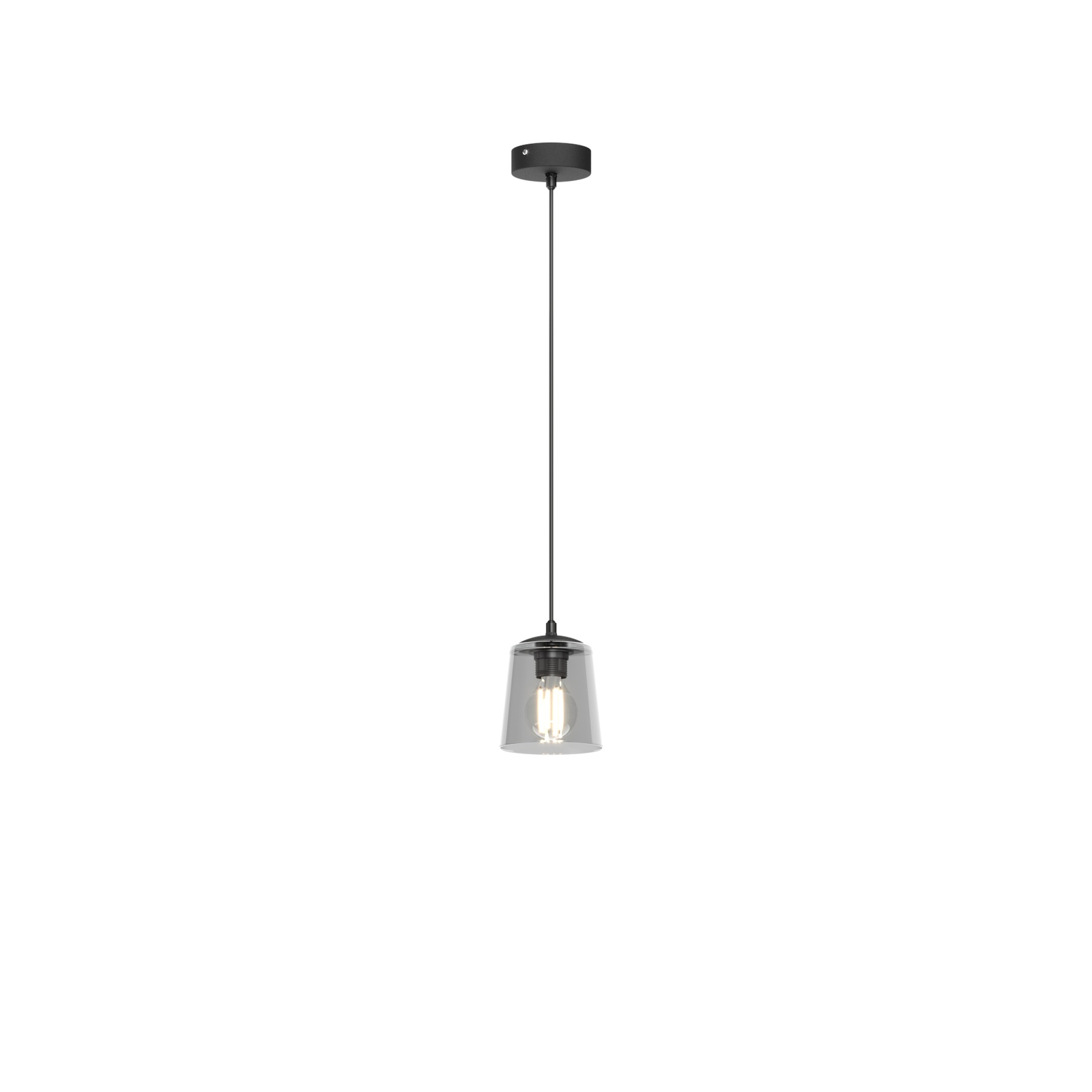 Hanglamp Lucea 1-lamp met glazen kap smoke