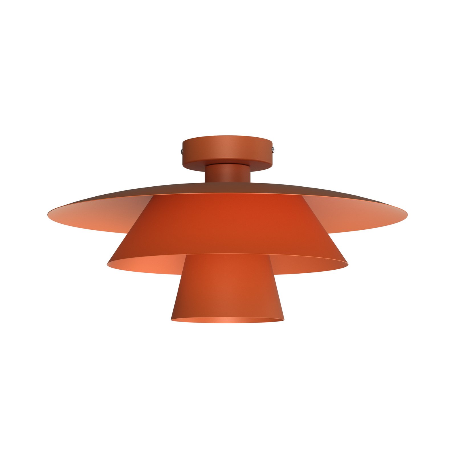Plafonnier Plato, orange, métal, Ø 38 cm, E27