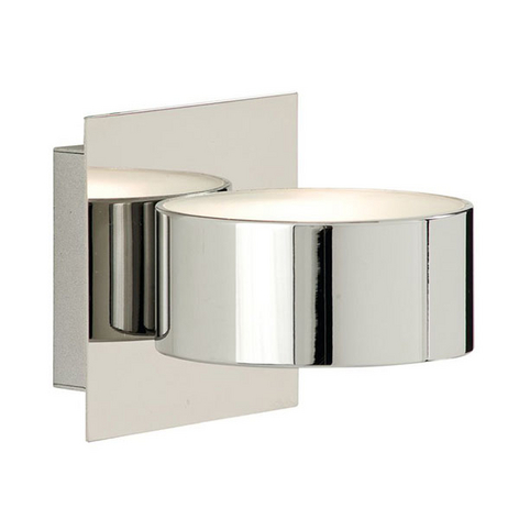 Wandleuchte Wall 2691 in Chrom mit Glasdiffusor
