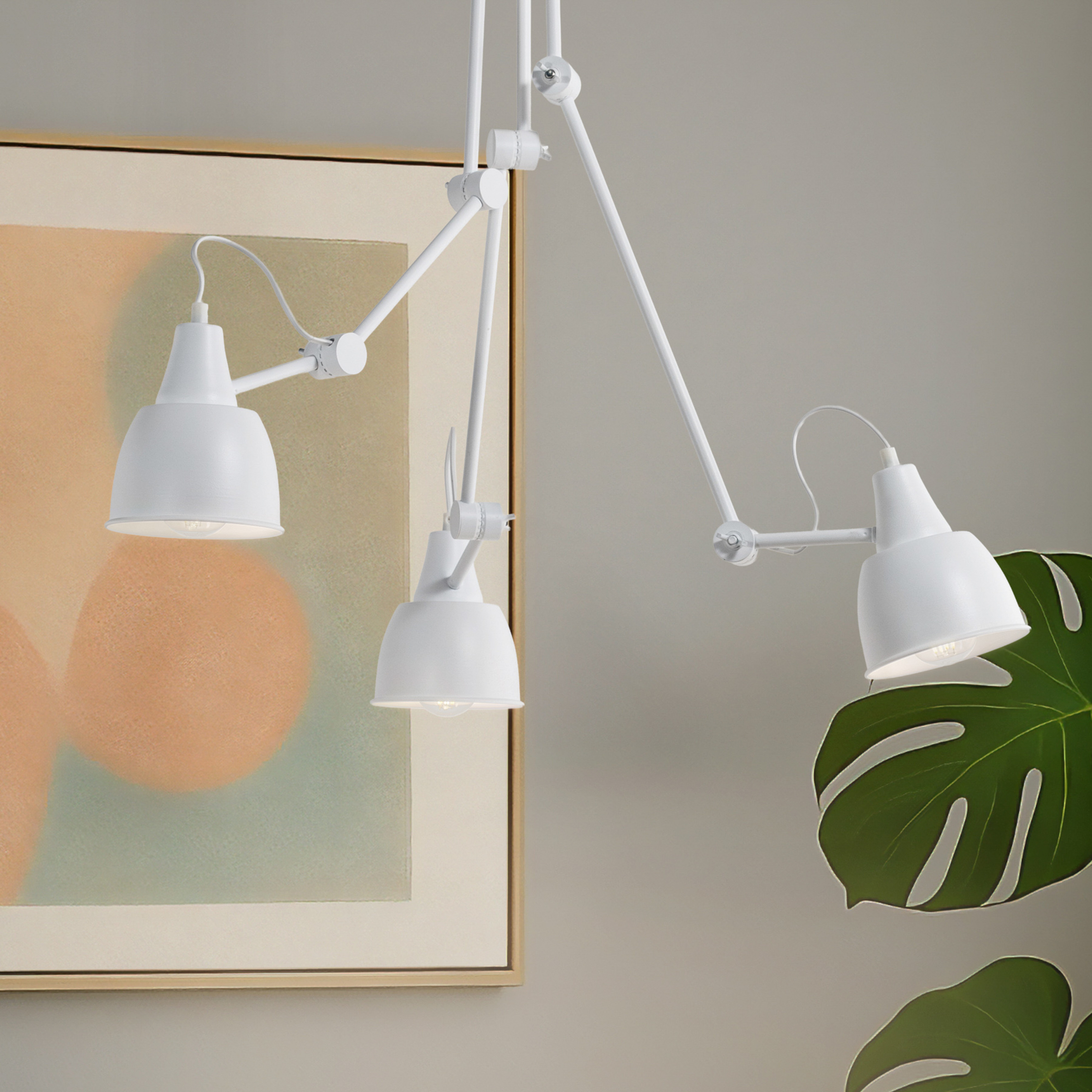 Plafonnier 814, réglable, à 3 lampes, blanc