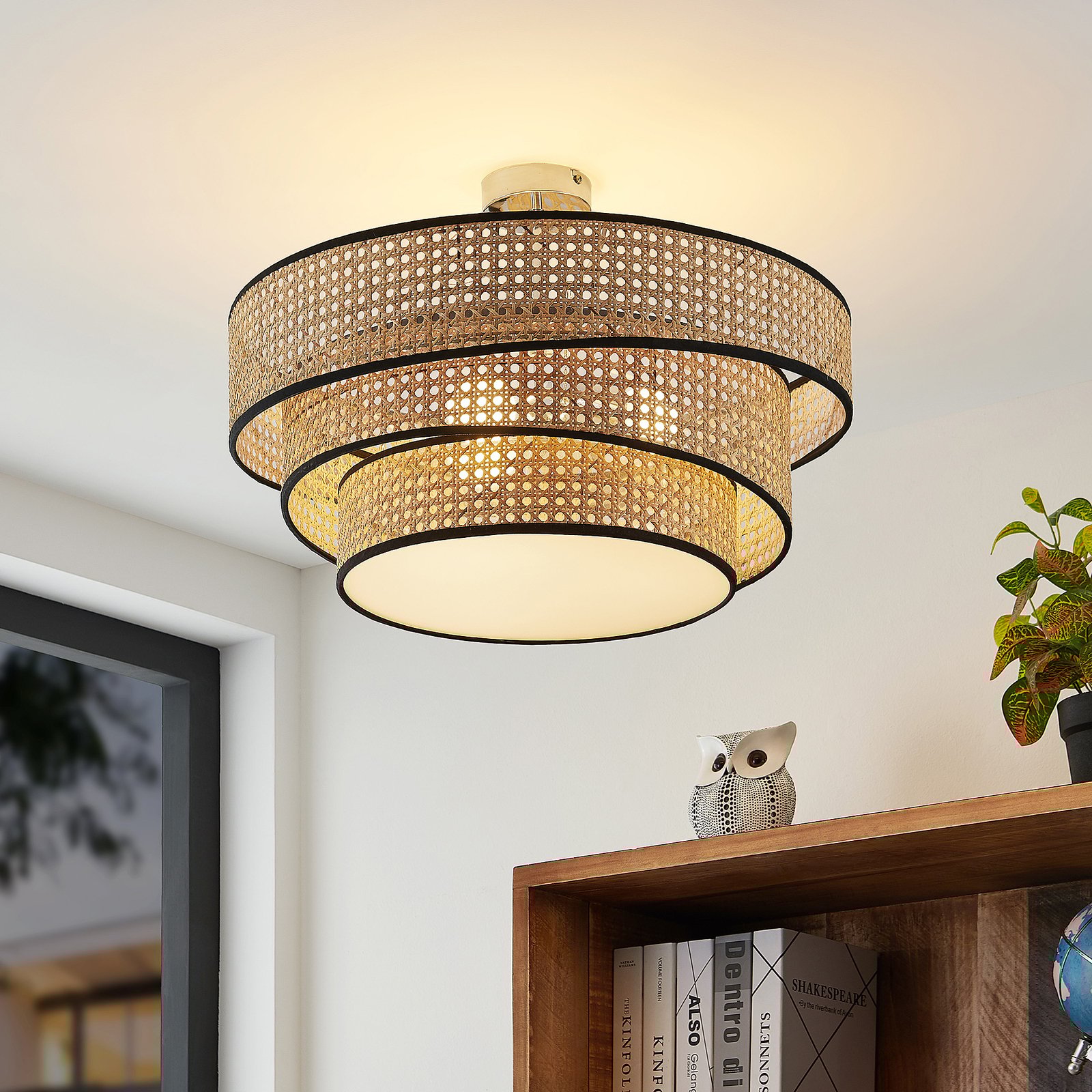 Elowen Plafondlamp Rattan - Lucande