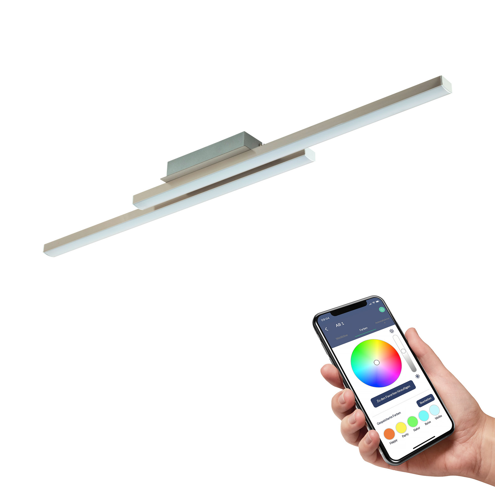 EGLO connect Fraioli-Z LED ceiling lamp nickel mat