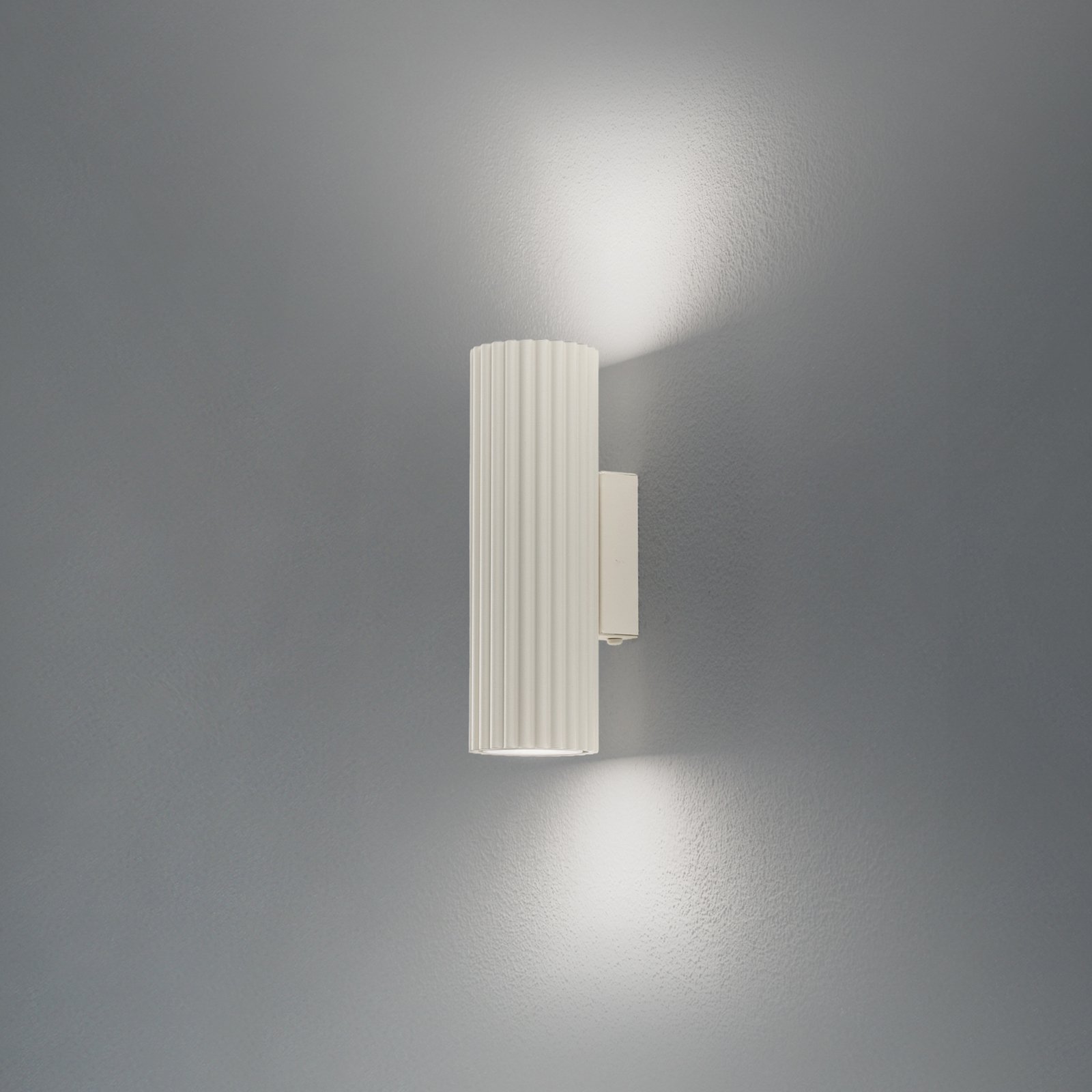 Carbon wall light, beige, height 20 cm, aluminium, 2-bulb.