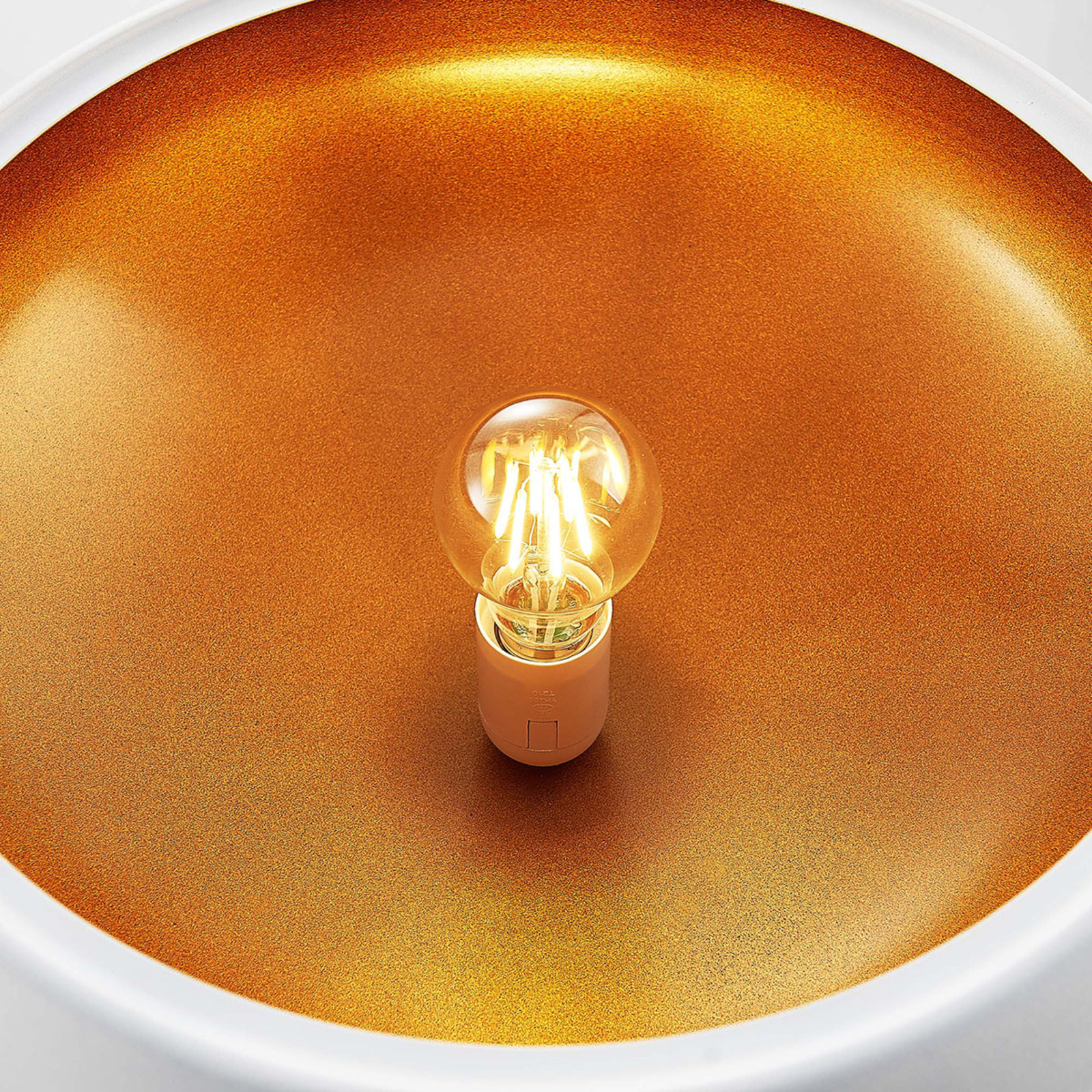 Metall-Deckenlampe Gerwina, weiß-gold
