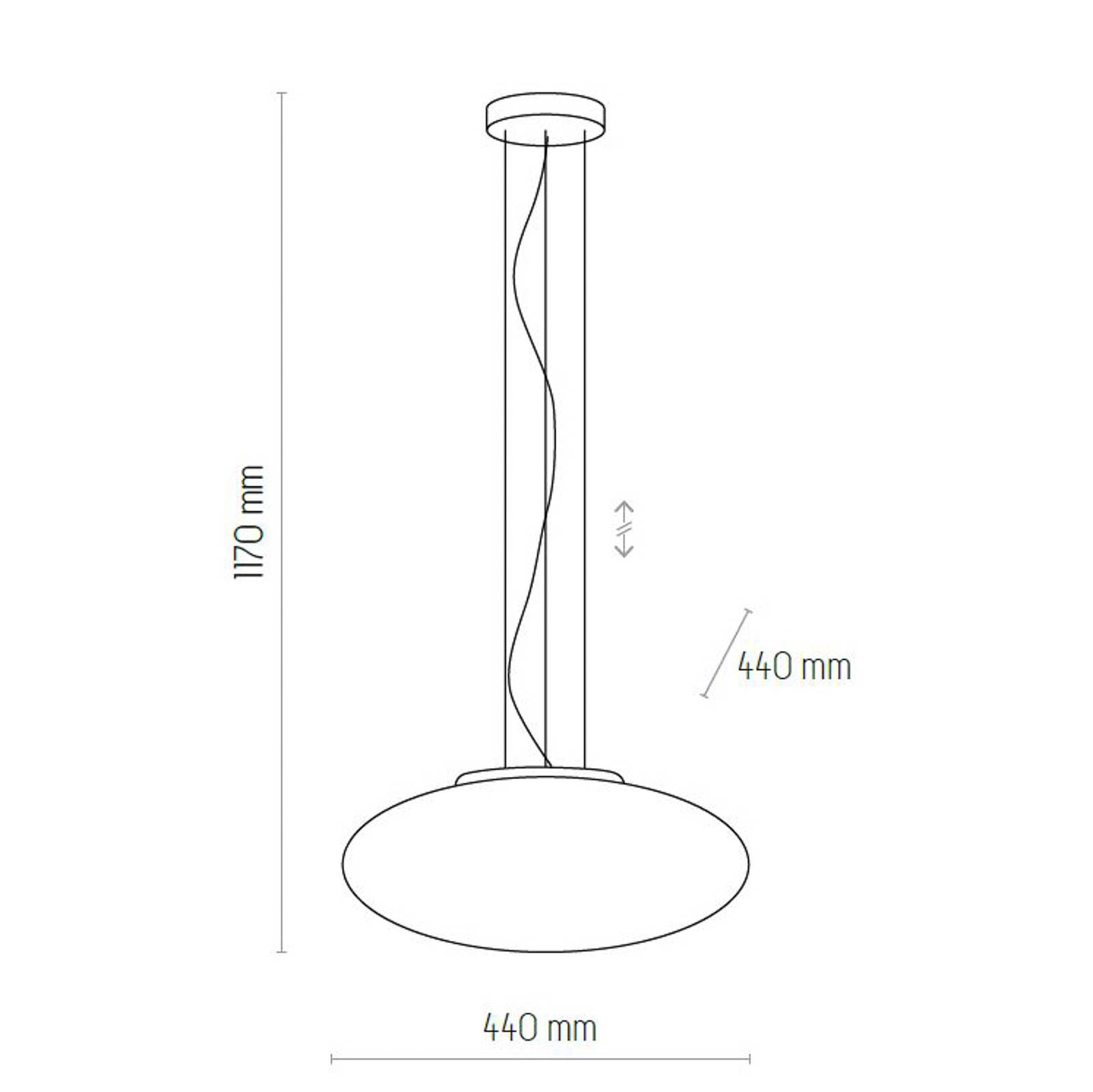 Lampa wisząca Gala ze szkła Ø 44 cm grafit