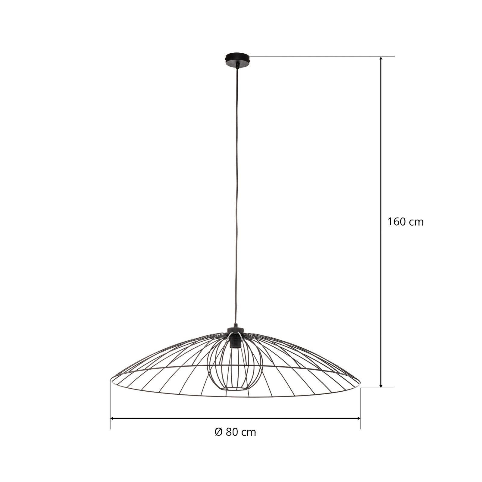 Závěsné svítidlo Barbella se stínidlem v kleci Ø 80 cm