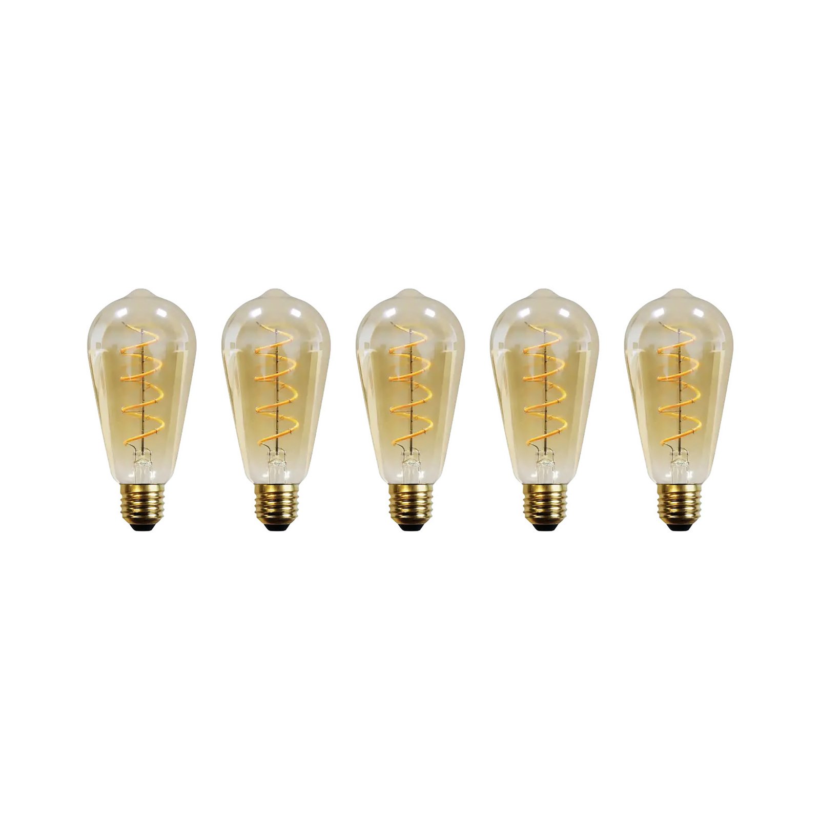E27 4.9W rustic LED bulb 1800K 200lm amber 5-pack
