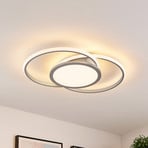 Lucande LED-taklampa Senne, 63 cm, silver, aluminium