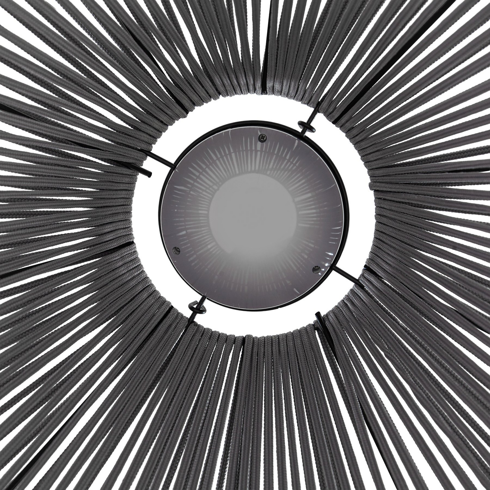 Lindby LED saules enerģijas piekaramā lampa Austas, pelēka, Ø 50 cm, USB, IP54