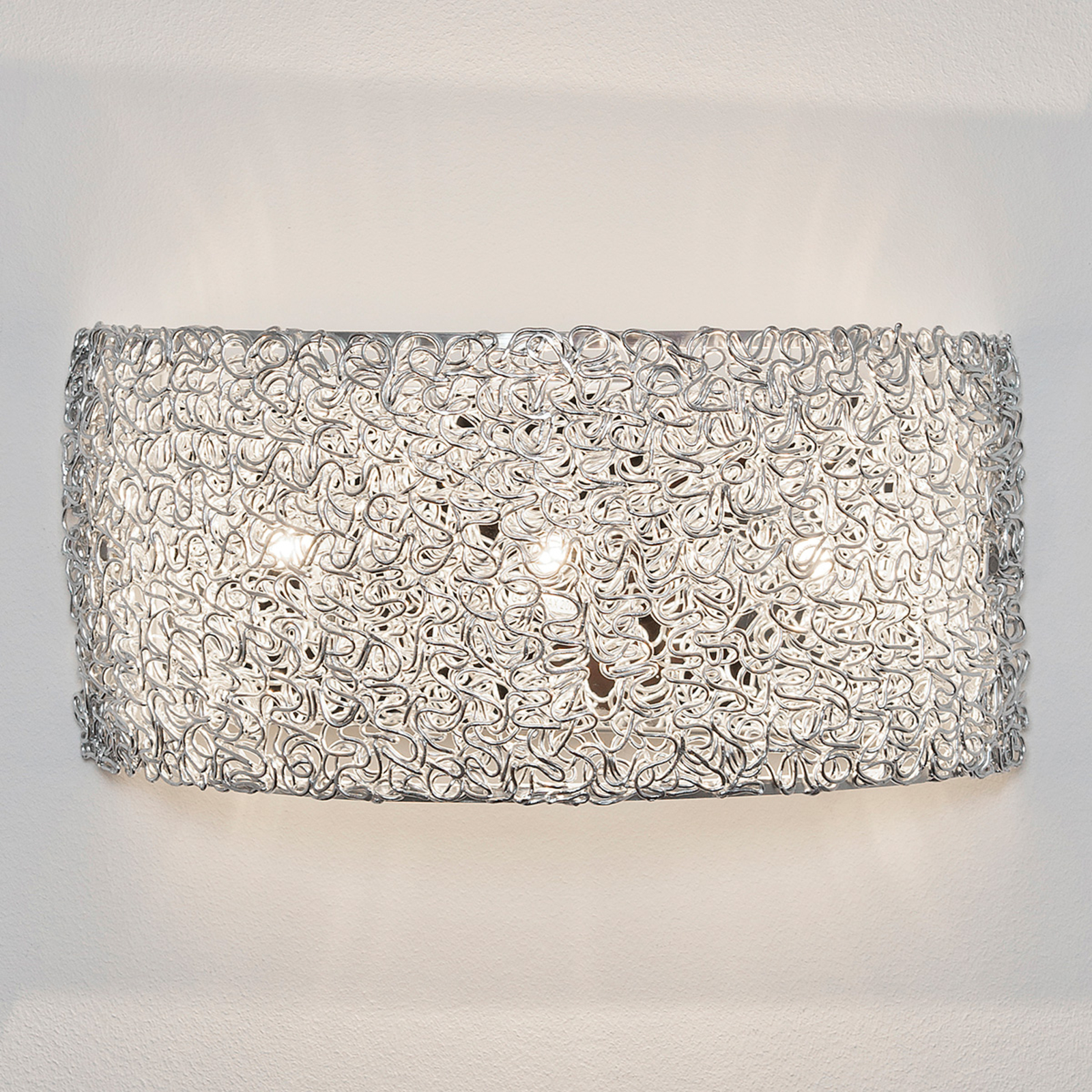 J. Holländer Semicircular Rifugio wall light, for Living / Dining Room, aluminium, G4, 20 W, energy efficiency: A++, W: 30 cm, H: 15 cm