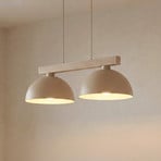 Závěsné světlo Oslo, písková barva, 2 žárovky, délka 83 cm, E27