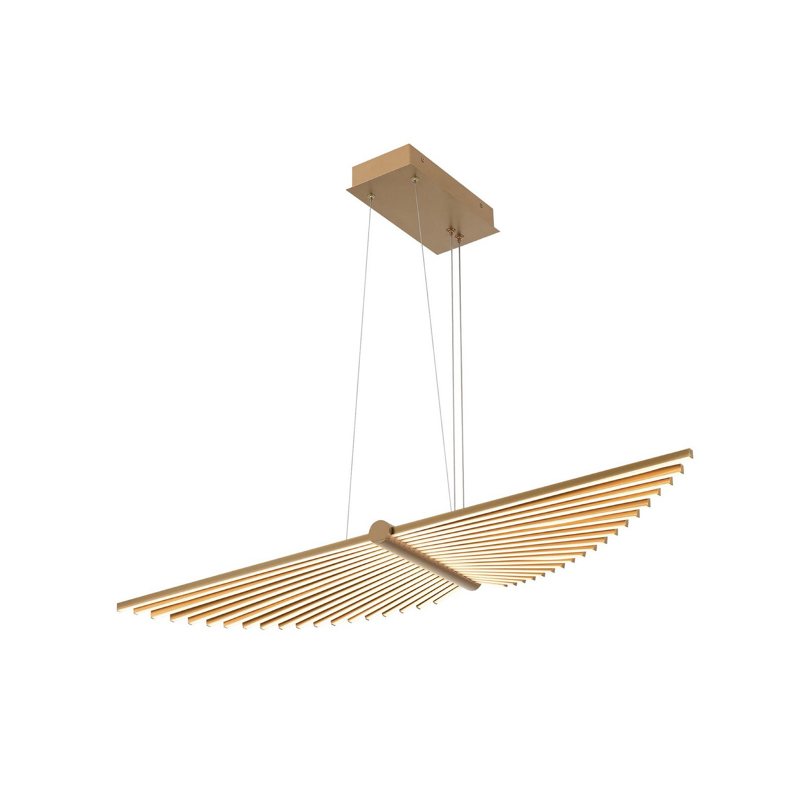 LED-Hängeleuchte SERAPH, gold gebürstet, Länge 105 cm Metall